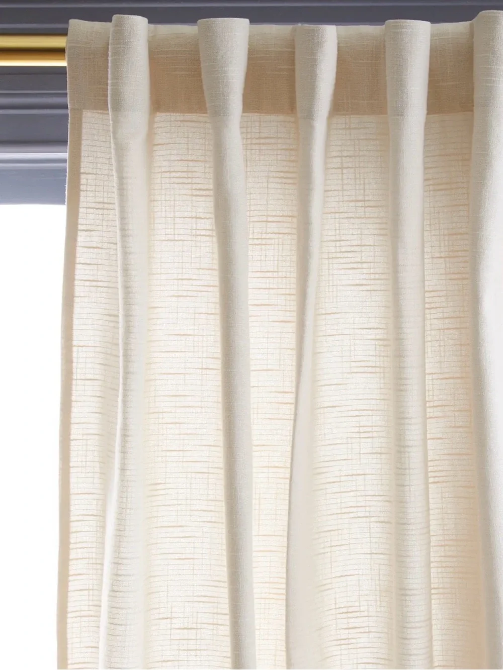 New Quince 100% Cotton Slub Room Darkening Curtain Panel 48 x 84” Natural